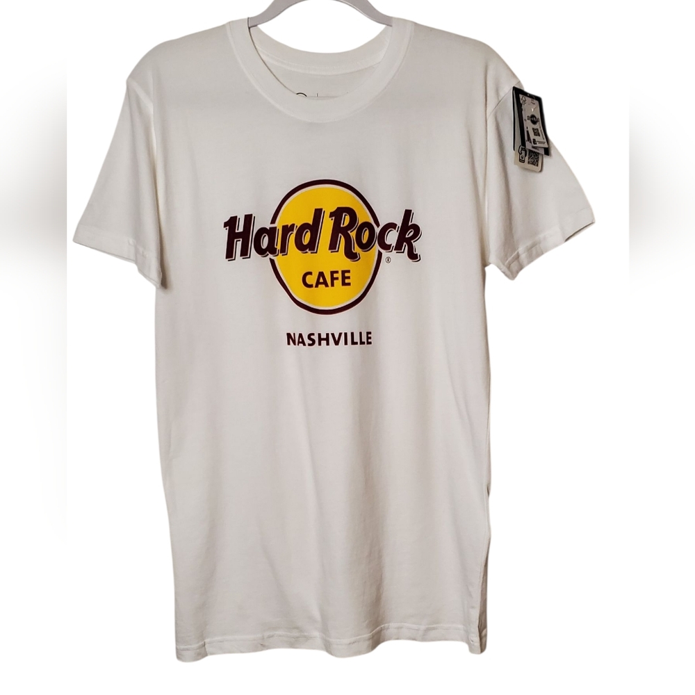 NWT Hard Rock Cafe Nashville Tee - White and Yellow Size:S